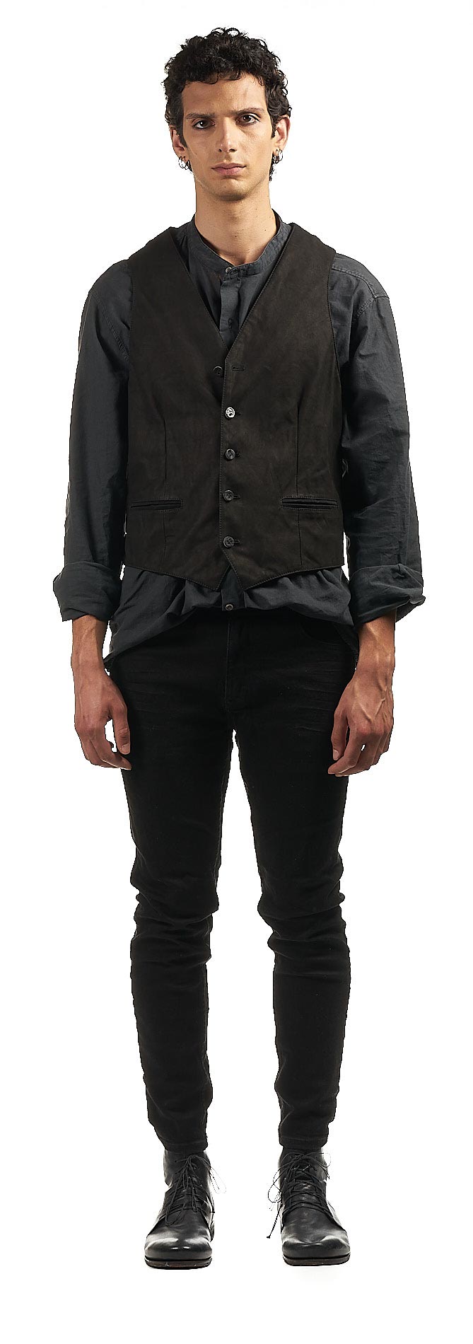 DANIELE BASTA LEATHER AND SILVER JACKET 